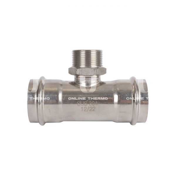 Тройник двураструбный переходной с внутренней резьбой Rommer RSS-0016-054114, 1 1/4"?54 мм, пресс-обжим