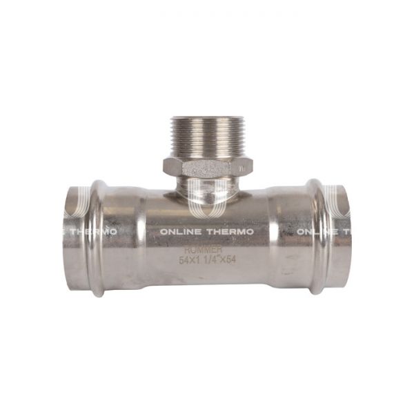 Тройник двураструбный переходной с внутренней резьбой Rommer RSS-0016-054114, 1 1/4"?54 мм, пресс-обжим