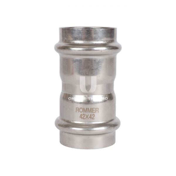 Муфта двураструбная равносторонняя Rommer RSS-0017-000042, 42 мм, пресс-обжим