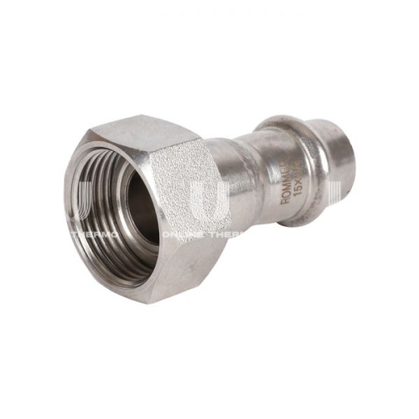 Переходник однораструбный с накидной гайкой Rommer RSS-0026-001534, 3/4"?15 мм, пресс-обжим