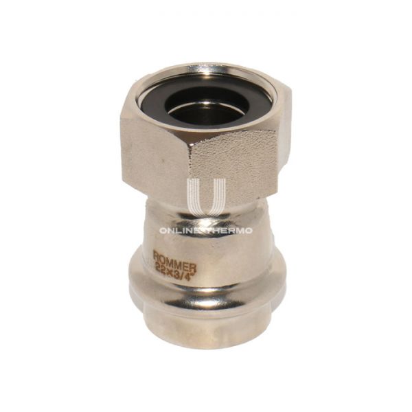 Переходник однораструбный с накидной гайкой Rommer RSS-0026-002234, 3/4"?22 мм, пресс-обжим