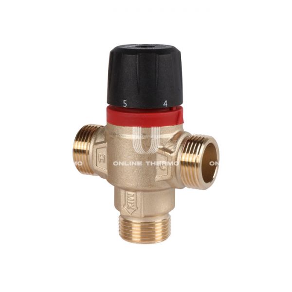 Термостатический смесительный клапан Rommer RVM-1121-186520 НР 3/4", Kvs 1.8, PN5, 30-65°C