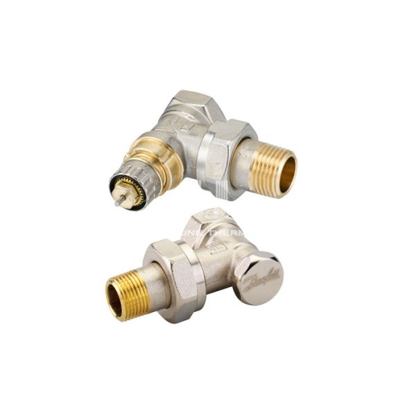 *Комплект Royal Thermo Danfoss RTE 07.0010 (НС-1281646) из термостатического RTR-FN и запорного RLV-S клапана, DN20 3/4" ВР-НР, угловой, с преднастройкой
