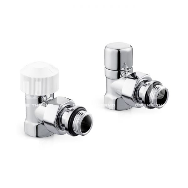 Комплект термостатический угловой с запорным клапаном Royal Thermo Design RTE 07.0016 RT (НС-1460845), DN15 1/2" ВР-НР, без преднастройки