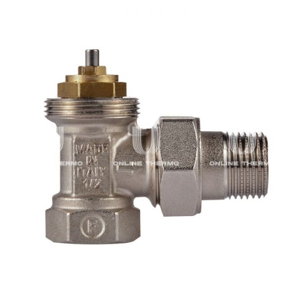 Комплект термостатический угловой с запорным клапаном Royal Thermo RTE 07.009 (НС-1442896), DN15 1/2" ВР-НР, без преднастройки