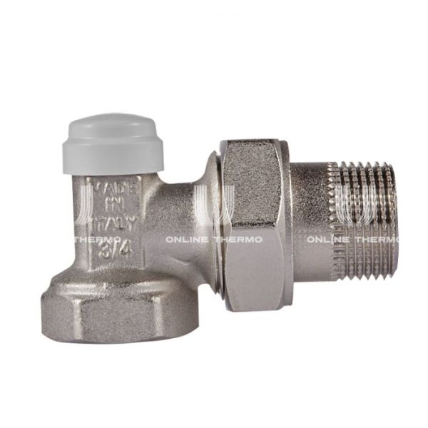 Комплект термостатический угловой с запорным клапаном Royal Thermo RTE 07.010 (НС-1442897), DN20 3/4" ВР-НР, без преднастройки