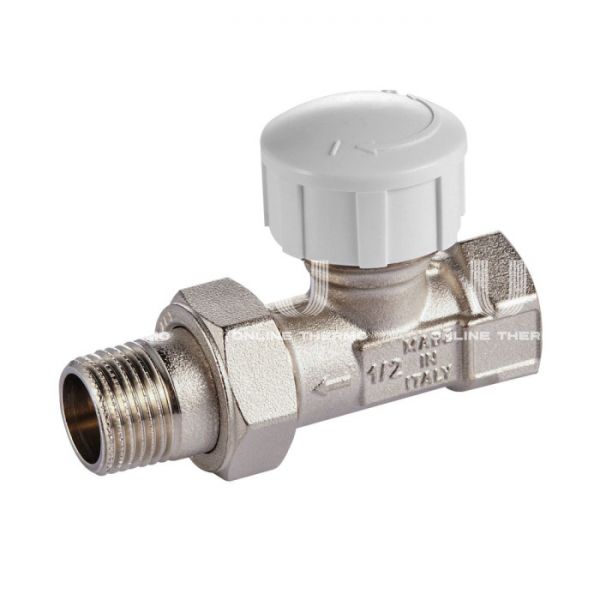 Комплект термостатический прямой с запорным клапаном Royal Thermo RTE 07.013 (НС-1442893), DN15 1/2" ВР-НР, без преднастройки