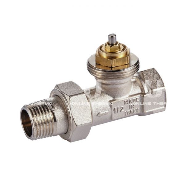 Комплект термостатический прямой с запорным клапаном Royal Thermo RTE 07.013 (НС-1442893), DN15 1/2" ВР-НР, без преднастройки