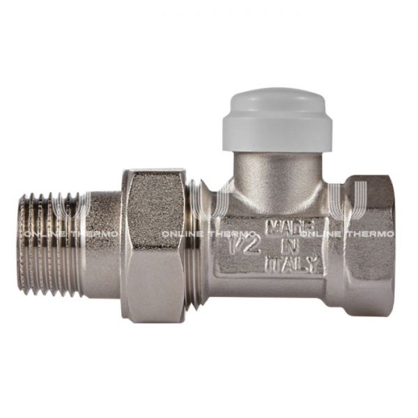 Комплект термостатический прямой с запорным клапаном Royal Thermo RTE 07.013 (НС-1442893), DN15 1/2" ВР-НР, без преднастройки