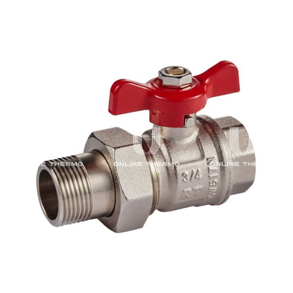 Комплект шаровых кранов с разъемным соединением Royal Thermo Optimal RTO 07.076 3/4" ВР-НР, 2 шт.