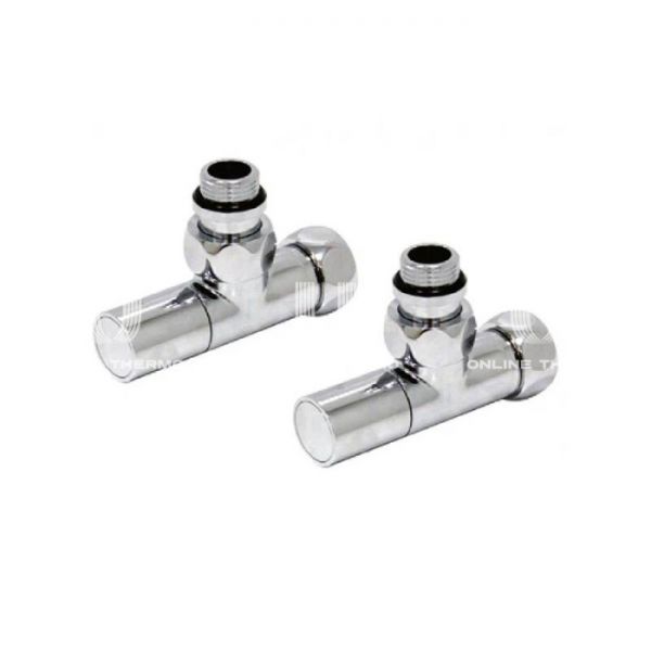 Кран вентильный угловой для полотенцесушителей Royal Thermo SG 02CH0405//2 3/4"х1/2", НГ-НР, с колпачком, 2 шт., хром