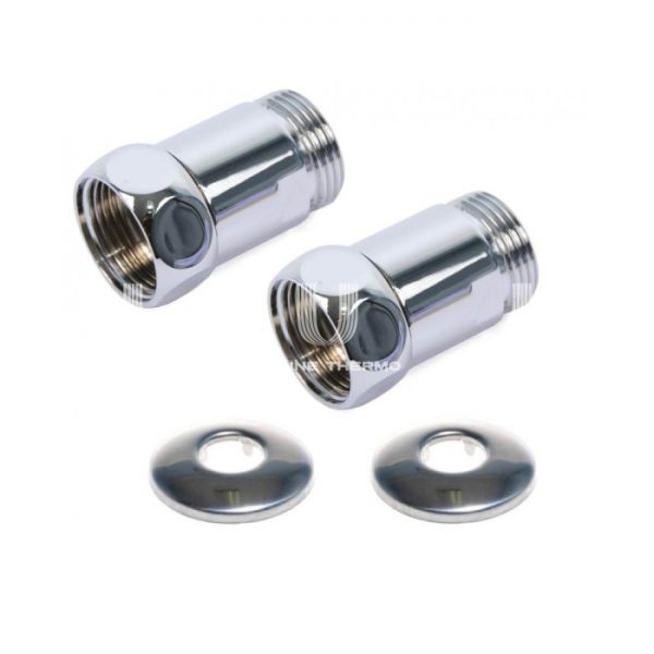 Прямое соединение для полотенцесушителей Royal Thermo SG 731SCH0504 3/4"х1/2", 2 шт., с накидной гайкой и штуцером, с отражателем, хром