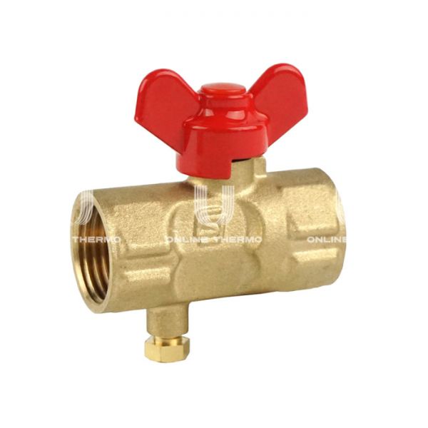 Кран запорный трехходовой SantechSystems 1/2" ВР, для манометра, ручка-бабочка