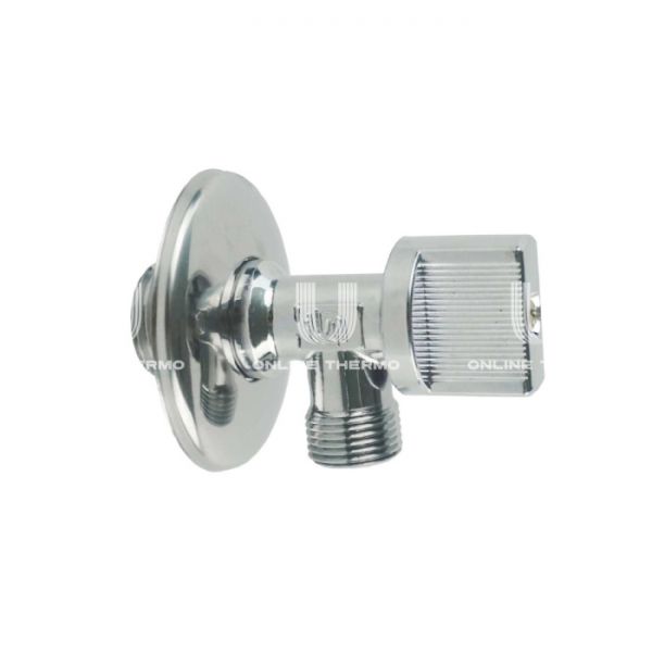 Кран шаровый угловой для сантехнических приборов SantechSystems 1/2×3/8" НР, с розеткой, ручка-флажок