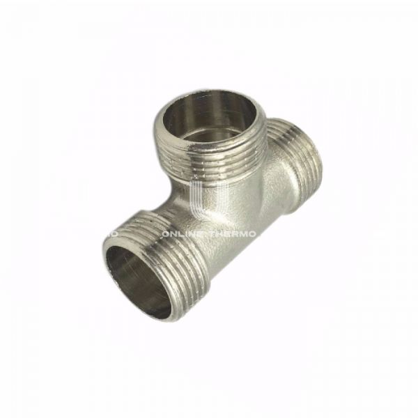 Тройник равносторонний с наружной резьбой SantechSystems НР 1/2", никелированный
