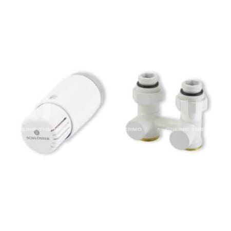 Комплект Schlosser Standard из узла нижнего подключения 1/2"х3/4" ЕК и термоголовки М30х1.5 600800055, с ниппелями, прямой