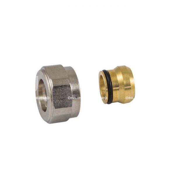 Резьбозажимное соединение Schlosser 602500002 22x1.5 для подключения медной трубки 15х1.0 мм, никелированное