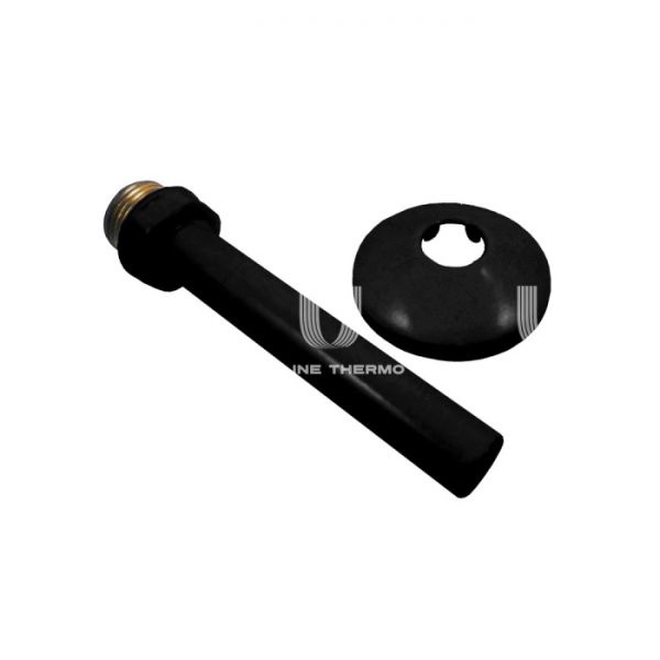 Соединительная трубка Schlosser 603000067 Ral 9005 1/2 для подключения трубки 15х1.0 мм, длина 110 мм, черная, с розеткой 50 мм