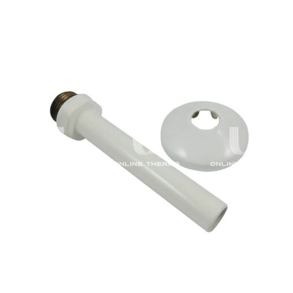 Соединительная трубка Schlosser 603000067.06 1/2 для подключения трубки 15х1.0 мм, длина 110 мм, белая, с розеткой 50 мм