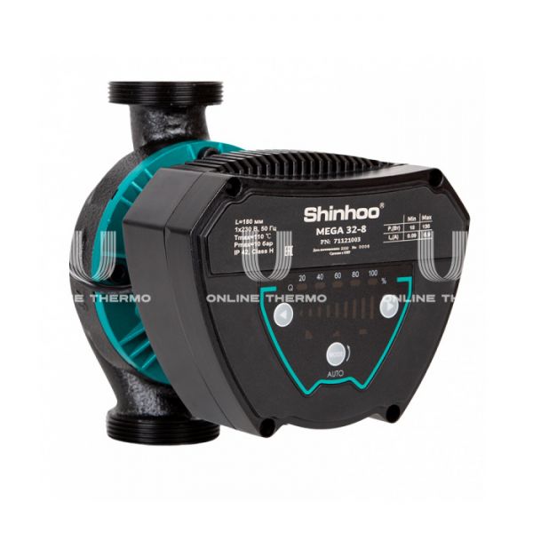 Насос циркуляционный Shinhoo MEGA 25-8 71121001, с гайками, база 180 мм