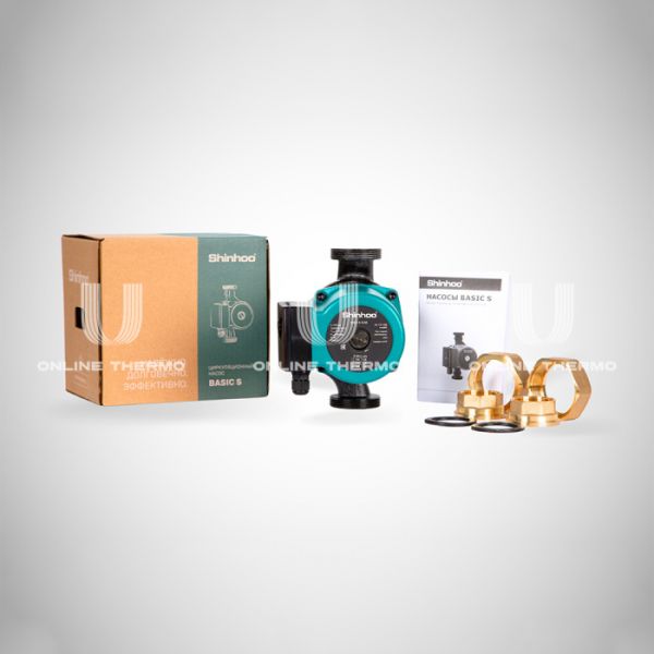 Насос циркуляционный Shinhoo BASIC S 32-4S 71211004, с гайками, база 180 мм