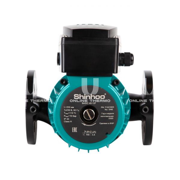 Насос циркуляционный Shinhoo BASIC 40-16SF 71222002, база 250, 3х380 В, фланцевое соединение