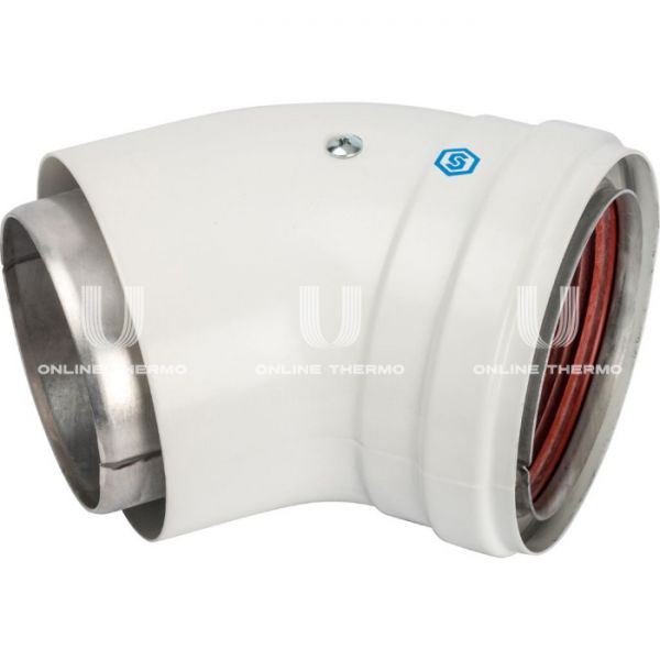 Элемент дымохода Stout DN 80 отвод 45° утепленный п/м