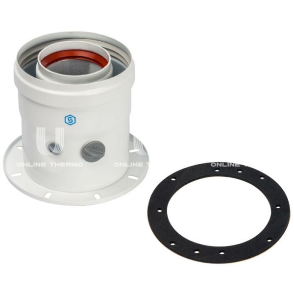 Элемент дымохода Stout DN60/100 адаптер для котла вертикальный коакс. (совместимый с Bosch, Buderus)