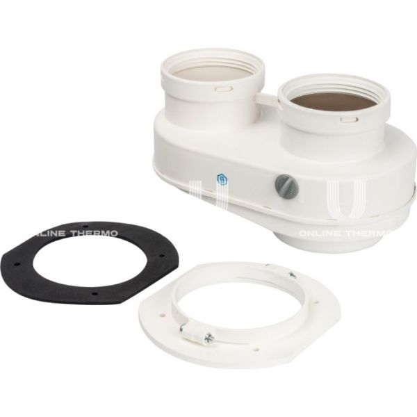 Элемент дымохода Stout DN80/80 адаптер для подкл. разд. труб (совместимый  Bosch (фланец ) PP-Ryton