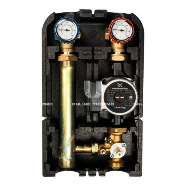 Насосная группа Stout SDG-0003-002502 DN 25 (1") с приводным смесителем и насосом Grundfos UPSO 25-65, подача справа