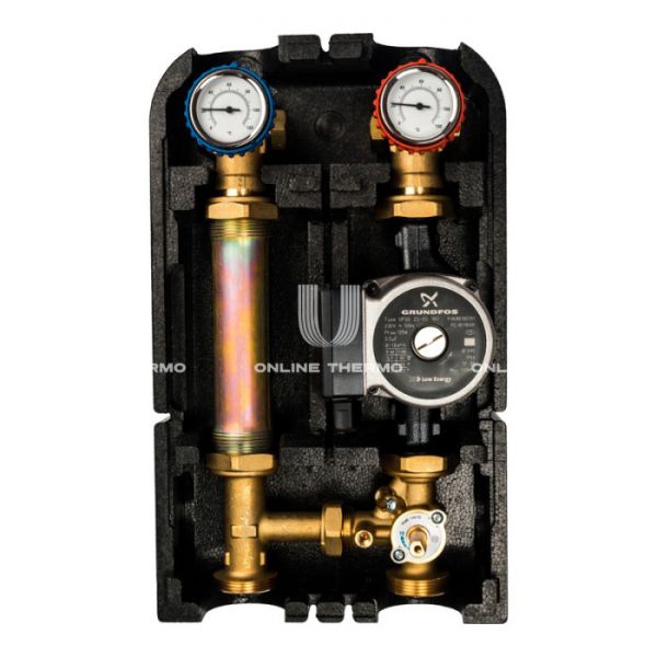 Насосная группа Stout SDG-0007-002502 DN 25 (1") с приводным смесителем и насосом Grundfos UPSO 25-65, подача справа