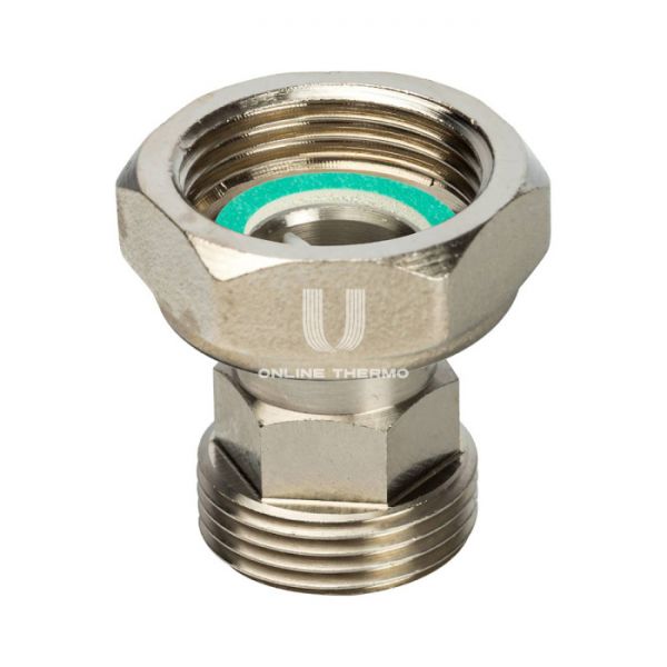 Прямое разъемное соединение "американка" Stout SDG-0019-020025, с плоским уплотнением, обратным клапаном, 1", никелированное