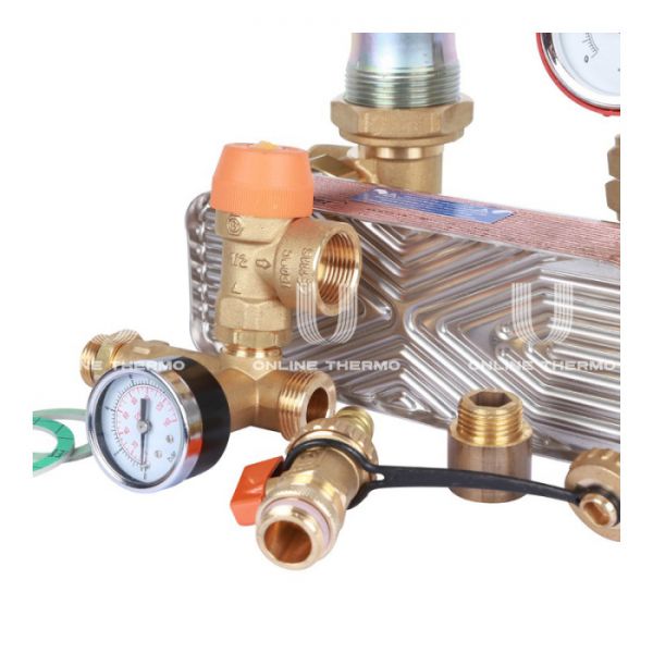 Насосная группа Stout SDG-0038-182501 DN 25 (1") с разделительным теплобменником (18 пластин), без насоса, подача справа