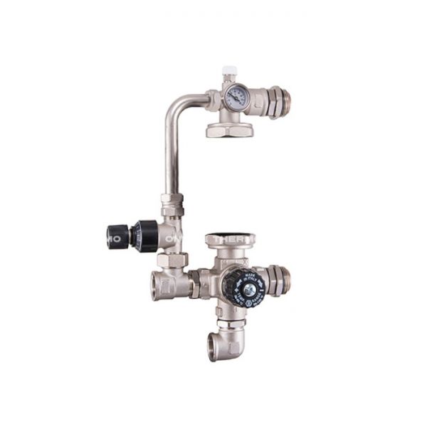 Насосно-смесительный узел Stout с термостатическим клапаном и байпасом, без насоса