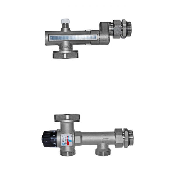 Насосно-смесительный узел Stout с термостатическим клапаном 20-55°C, без насоса