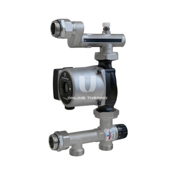 Насосно-смесительный узел Stout с термостатическим клапаном 20-55°C  с насосом UPSO 25-65, 130 mm
