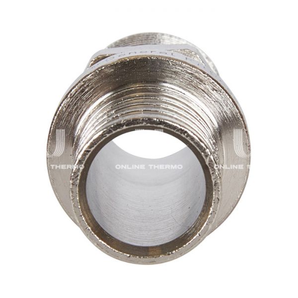 Переходник с наружной резьбой Stout 20х2.0x1/2" никелированный для труб из сшитого полиэтилена аксиальный