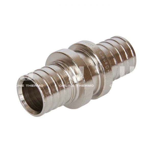 Муфта соединительная равнопроходная Stout 20х2,0 никелированная для труб из сшитого полиэтилена аксиальный