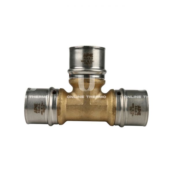 Тройник равнопроходной Stout SFP-0006-323232, 32 мм, пресс-фитинг