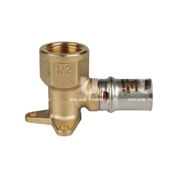 Угольник настенный (водорозетка) с креплением короткий Stout SFP-0018-001216 1/2"х16, пресс-фитинг