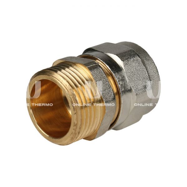 Муфта с наружной резьбой Stout SFS-0001-003420 3/4"х20, никелированная, компрессионная