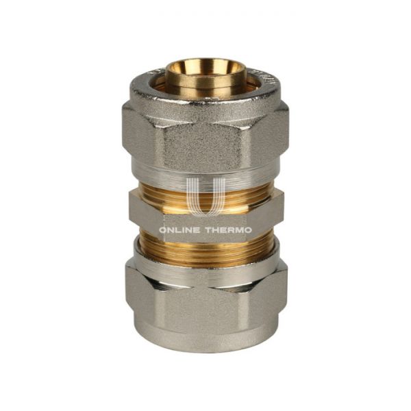 Муфта соединительная равнопроходная Stout SFS-0005-000026, 26 мм, никелированная, компрессионная