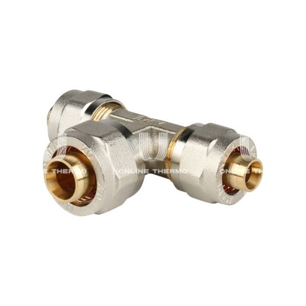 Тройник переходной Stout SFS-0010-162016, 16x20x16 мм, никелированный, компрессионный