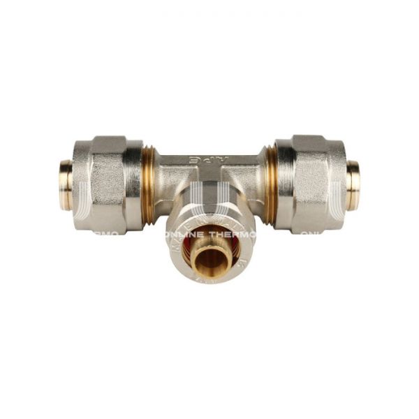 Тройник переходной Stout SFS-0010-201620, 20х16х20 мм, никелированный, компрессионный