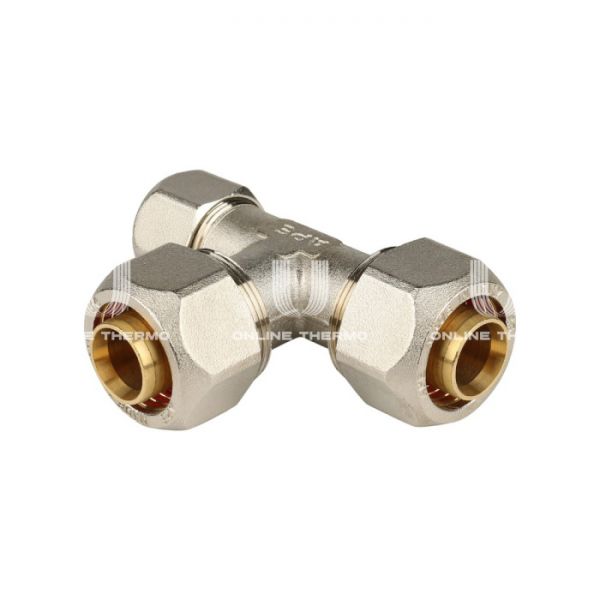 Тройник переходной Stout SFS-0010-262620, 26х26х20 мм, никелированный, компрессионный