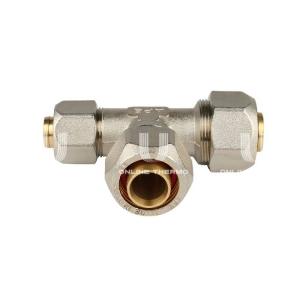 Тройник переходной Stout SFS-0010-262620, 26х26х20 мм, никелированный, компрессионный