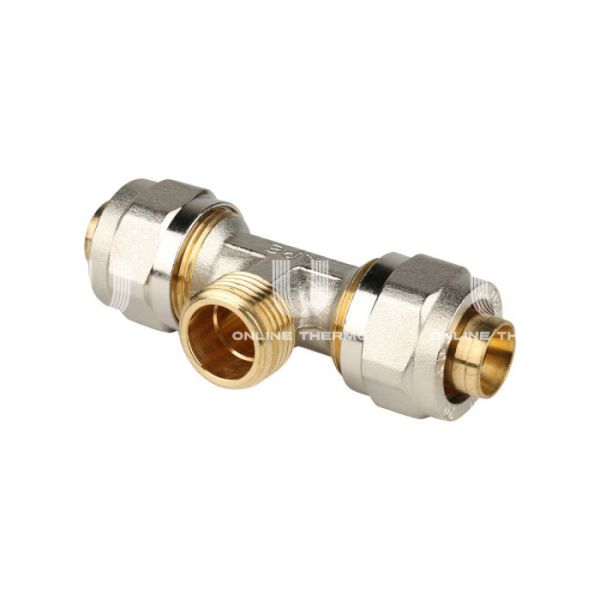 Тройник с наружной резьбой Stout SFS-0011-001220 1/2"х20, никелированный, компрессионный