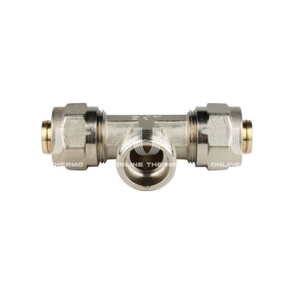 Тройник с наружной резьбой Stout SFS-0011-003420 3/4"х20, никелированный, компрессионный