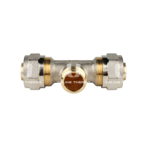 Тройник с наружной резьбой Stout SFS-0011-003426 3/4"х26, никелированный, компрессионный