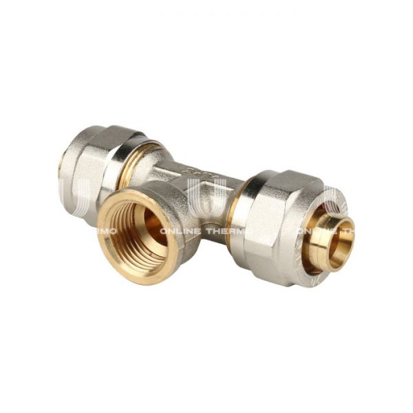 Тройник с внутренней резьбой Stout SFS-0012-001220 1/2"х20, никелированный, компрессионный